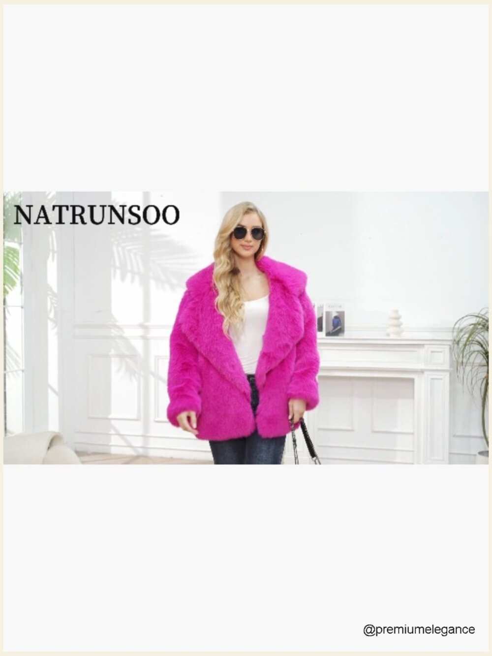 Faux Fur Coat Long Sleeve Lapel Open Front Oversized Winter Fall Shaggy Warm - Picture 7 of 7